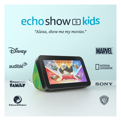 Amazon Echo Show 5 (2nd Gen, 2022 release) | Kids Edition Smart display with Alexa and 2 MP camera |  Chamaleon