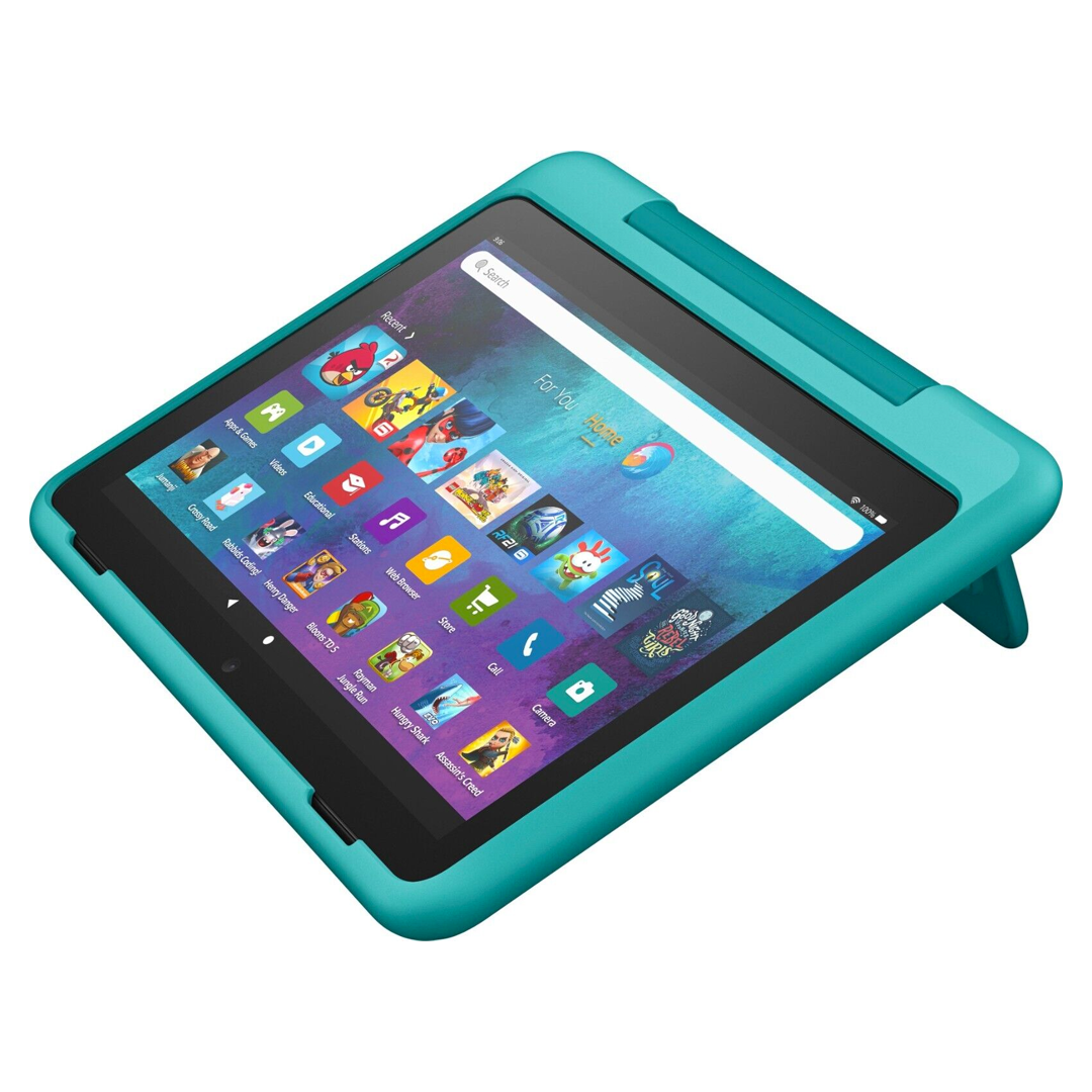 Tablet Fire HD 8 Kids Pro para niños de 6 a 12 años, con pantalla HD de 8, procesador un 30 % más rápido, hasta 13 horas de batería, funda apta para niños, 32 GB, Hello Teal