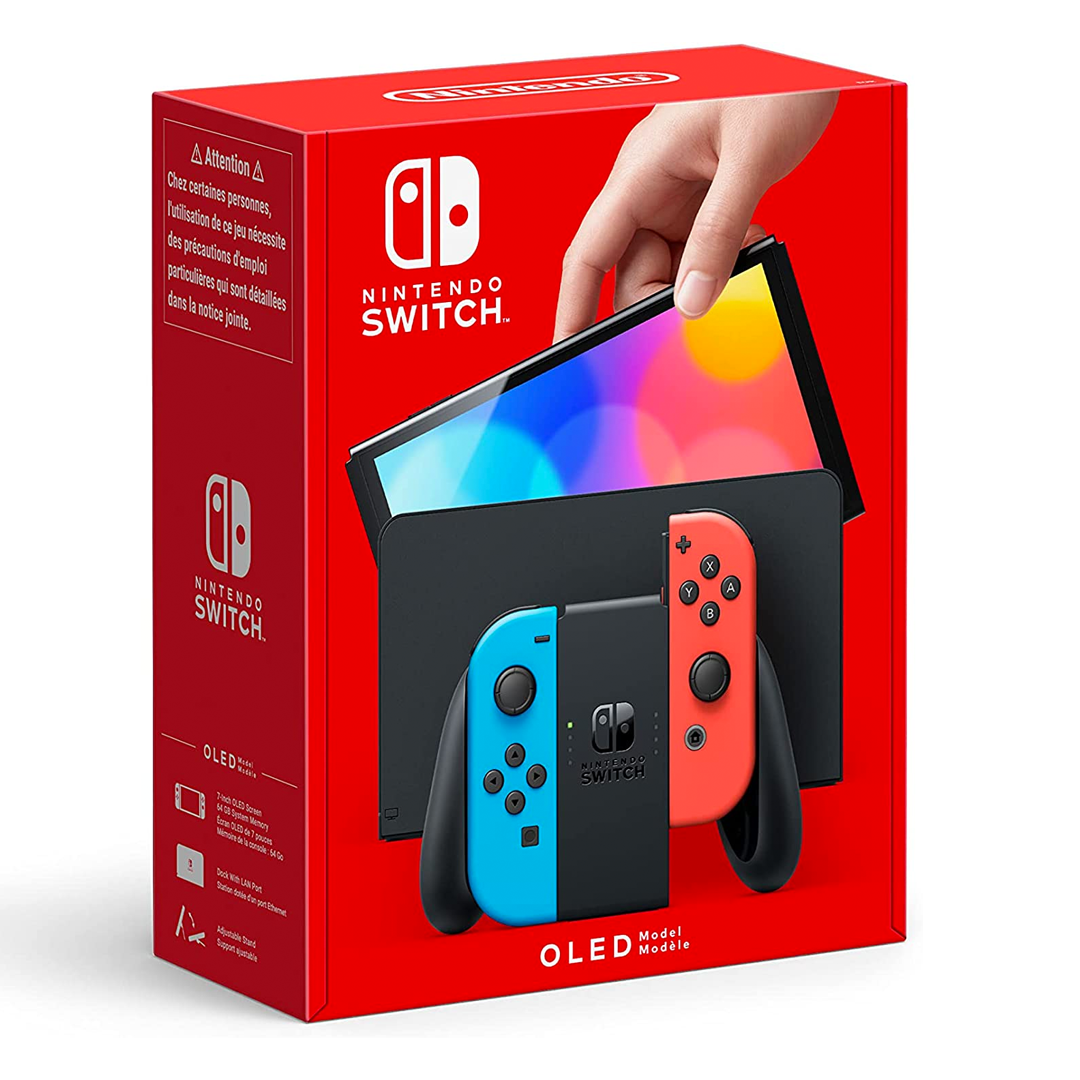 Nintendo Switch – OLED Model w/ Neon Red & Neon Blue Joy-Con