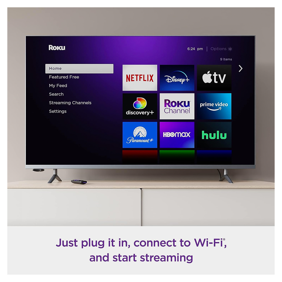 ROKU - Dispositivo de transmisión HD Express (Nuevo, 2022) con Cable HDMI de Alta Velocidad y Control Remoto Simple, configuración guiada y Wi-Fi rápido