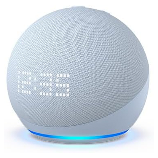 Echo Dot con reloj (5.ª generación, modelo de 2022) | Bocina inteligente con reloj y Alexa | Azul