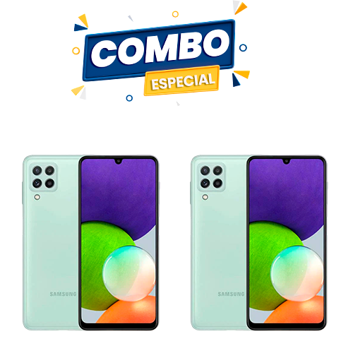 COMBO 2 PIEZAS SAMSUNG GALAXY A22 128GB 4GB RAM MENTA