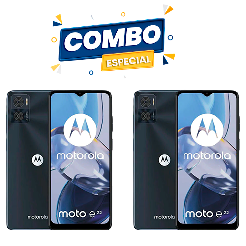 COMBO 2 PIEZAS MOTOROLA MOTO e22 32GB 3GB RAM NEGRO